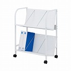 スチールファイルワゴン傾斜棚２段ホワイト