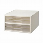 引き出しケース　Ａ４タテ薄型４段ホワイト　４台