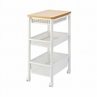 ＴＥＮＭＡ　ウッドトップワゴン　ワイド３段　引出し