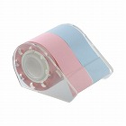 強粘着ロール付箋ケース付２５ｍｍピンク・ブルー×５