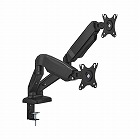 液晶モニターアーム　ガススプリング横２画面ＢＫ