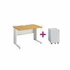 ＰＦデスク引出無１０００ＮＡワゴン３９０ＷＨセット