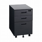 スチールデスクワゴンダイヤル錠　幅３９０ブラック