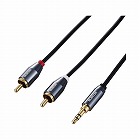 オーディオケーブル３．５φ‐２ＲＣＡオス２ｍ黒