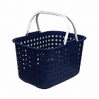 ドットバスケット浅型ブルー
