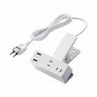 ＵＳＢクリップタップ　ＵＳＢＡ×２　１．５ｍ　白