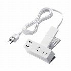 ＵＳＢクリップタップ　ＵＳＢＡ×２　２．５ｍ　白