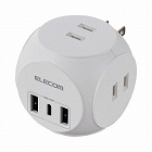 ＵＳＢタップ　球体　Ｃ×１＋Ａ×２　ＡＣ×３　白