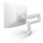 モニターアーム　ロング　シングル　支柱付　ホワイト