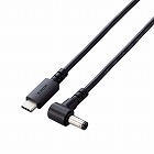 ノートパソコン充電ケーブル　２ｍ　ＤＣ丸型　黒