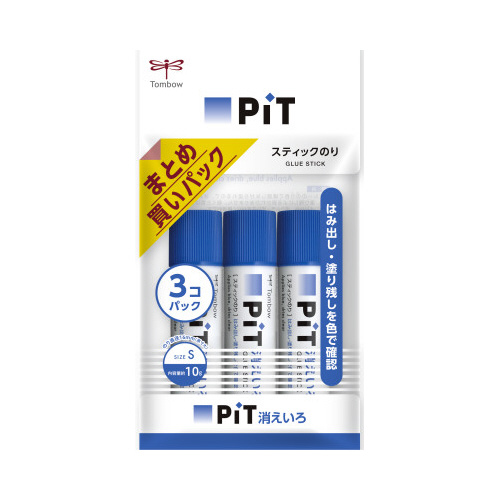 スティックのり消えいろピットS 1P（3本入）X5