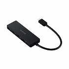 ＵＳＢ３．２ハブ　Ａ×４　ケーブル１５ｃｍ　黒