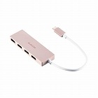 ＵＳＢ３．２ハブ　Ａ×４　ケーブル１５ｃｍ　ピンク