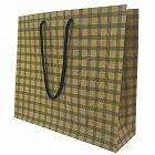 デザインペーパーバッグチェック青１パック（１０枚）