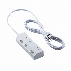 電源タップ　３ｍ　３個口　個別スイッチ　ホワイト