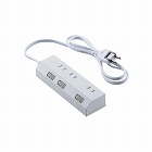 電源タップ１ｍ３個口　個別スイッチ　磁石　ホワイト