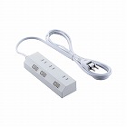 電源タップ２ｍ３個口　個別スイッチ　磁石　ホワイト