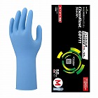 ニトリル化学防護手袋ロング５０枚Ｍ　ＢＬ粉無×２０