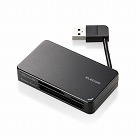 ＵＳＢ３．０カードリーダー　ケーブル収納　ブラック
