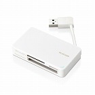 ＵＳＢ３．０カードリーダー　ケーブル収納　ホワイト