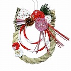 正月飾り　箱入り結び　紅梅［こうばい］