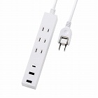 電源タップ　３ｍ　３個口　Ｃ×１　Ａ×２　白