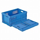 ６４９ｘ４３９ｘ３２７ｍｍ／７６．５Ｌ　折畳コンテナ（メッシュ・青）