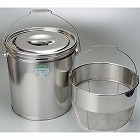 φ３００ｘ３４５ｍｍ／１８Ｌ　取手付タンク（カゴ付／ステンレス製）