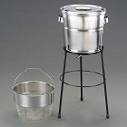 φ３００ｘ２６０ｍｍ／１３Ｌ　タンク（カゴ・スタンド付／ステンレス製）