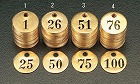 １　‐　２５　２５枚組ナンバーチェック（２５ｍｍ丸）