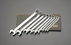 ９本組／　６‐１９ｍｍ　片目片口スパナ（光沢仕上）