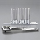 １／２”ＤＲ／４‐１９ｍｍ／１５０ｍｍ　Ｈｅｘビットソケットセット