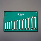 ８‐１９ｍｍ／１２本組　ラチェット片目片口スパナセット