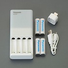 ［単３・単４］　電池急速充電器（エネループ単３ｘ４本付