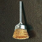 １４ｍｍ／３．０ｍｍ軸　カップ型軸付ブラシ（真鍮製）