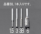 １．５ｘ６．０ｘ３８ｍｍ／３ｍｍ軸　超硬カッター