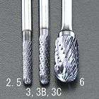 ２．５ｘ１１ｍｍ／３ｍｍ軸　［Ｃｏａｔｅｄ］超硬バー