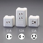 １２５Ｖ／１５Ａ　［角形］　コンセント　［２口］［抜止め］