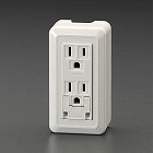１２５Ｖ／１５Ａ　［角形］　コンセント　［２口］［接地付］