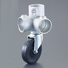 パイプジョイント（φ１００キャスター／ゴム／コーナー型）