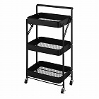 ４３３ｘ２７６ｘ８３６ｍｍ　簡易組立スチールワゴン（３段）