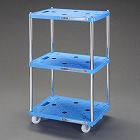 ６００ｘ４１０ｘ４９５ｍｍ／三段／７０ｋｇ　ツールワゴン（樹脂製）