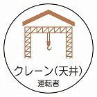 φ３５ｍｍ　ヘルメットステッカー（クレーン（天井）　運転者／２枚）