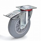 ２００ｍｍ　キャスター（自在金具／ゴムタイヤ／ブレーキ付