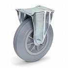 ２００ｍｍ　キャスター（固定金具／ゴムタイヤ）