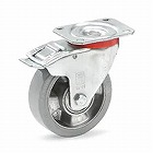 １２５ｍｍ　キャスター（自在金具／弾性タイヤ／ブレーキ付）