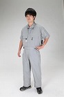 ［４Ｌ］　空調継ぎ作業服（送風ファン付／半袖グレー）
