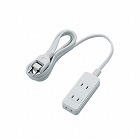 ほこり防止付きシャッタータップ　３個口　ＷＨ　２ｍ