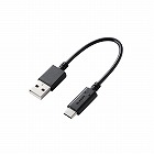 スマートフォン用ＵＳＢケーブル／ＵＳＢ２．０準拠（Ａ‐Ｃ）／０．１ｍ／ブラック