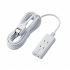 電源タップ　磁石　３個口（内３ピン１）　５ｍ　白